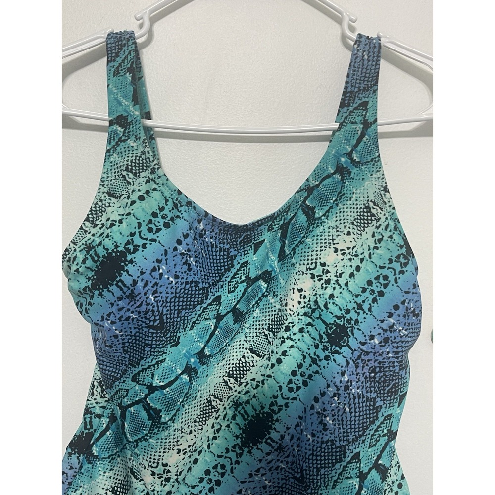 Catalina Women's One Piece Swimsuit Snake Print Blue Green Black Size M (8-10) - Picture 2 of 8